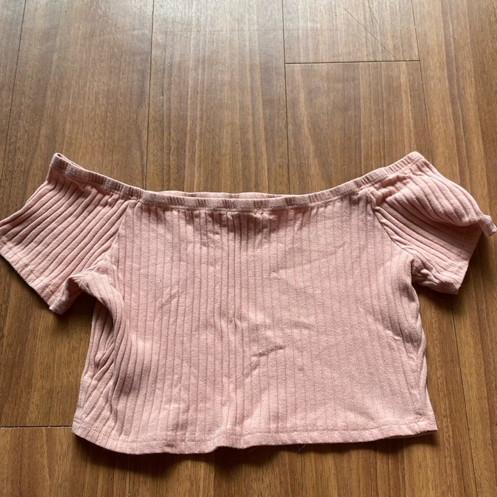 Light Pink Off The Shoulder Top